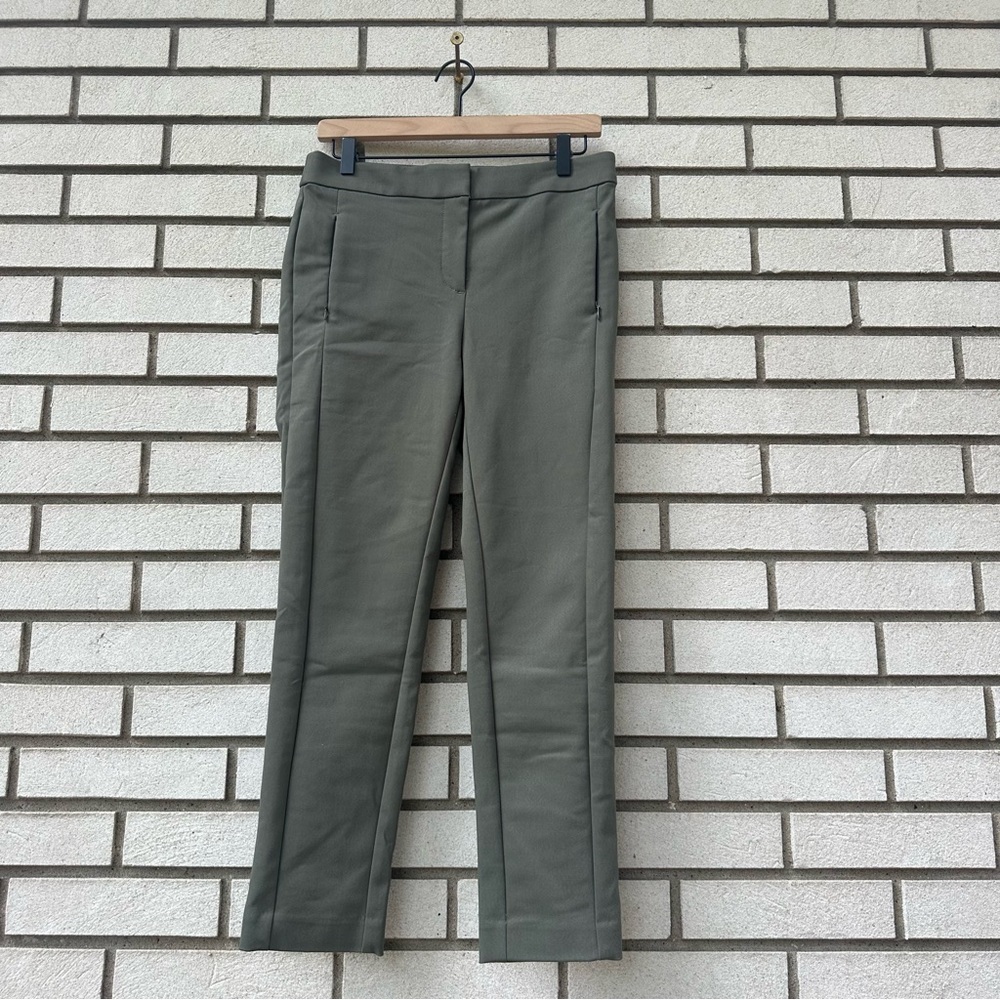 LOFT Olive Green Modern Skinny Ankle Pants 4 Stretch Work Trouser Minimalist
